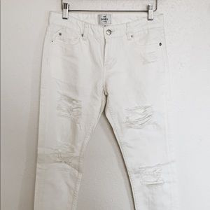 White Obey ripped jeans